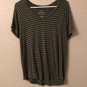 striped american eagle vneck